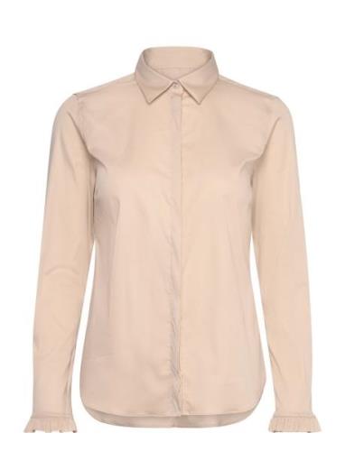 Mattie Flip Shirt Tops Shirts Long-sleeved Beige MOS MOSH