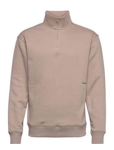 Ken Half Zip Sweatshirt Tops Sweat-shirts & Hoodies Sweat-shirts Beige...