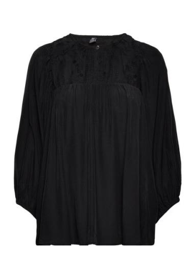 Cuasmine Blouse Tops Blouses Long-sleeved Black Culture