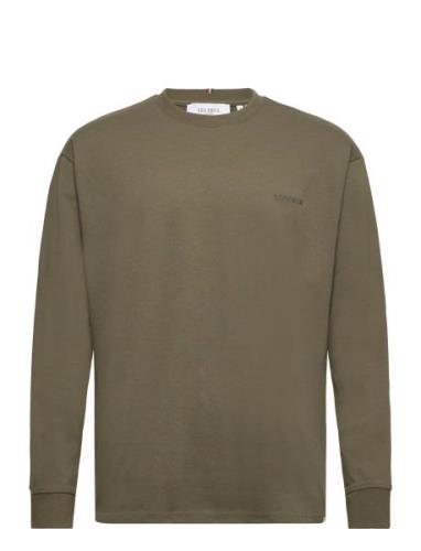 Diego Ls T-Shirt Tops T-shirts Long-sleeved Khaki Green Les Deux