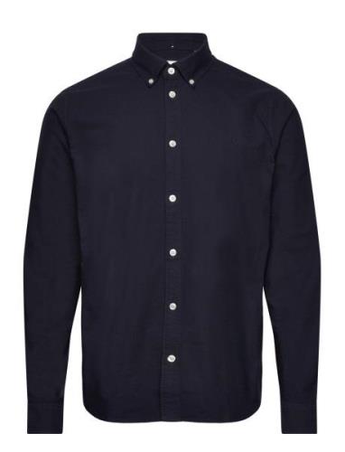 Kristian Oxford Shirt Tops Shirts Casual Navy Les Deux