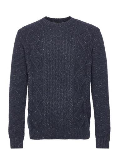 Roberto O-Neck Knit Tops Knitwear Round Necks Navy Clean Cut Copenhage...