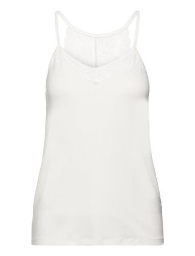 Crtrulla Jersey Top Tops T-shirts & Tops Sleeveless White Cream