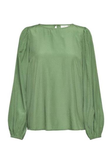 Kacatia Blouse Tops Blouses Long-sleeved Green Kaffe