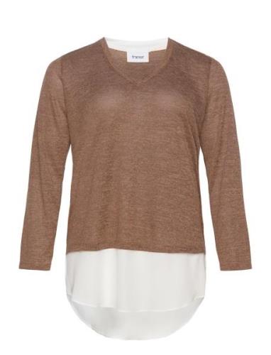 Fprexan Pu 1 Tops Knitwear Jumpers Brown Fransa Curve