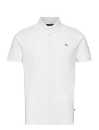 Mapoleo Melange Tops Polos Short-sleeved White Matinique