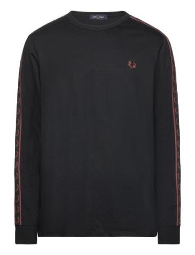 L/S Laured Taped Tee Tops T-shirts Long-sleeved Black Fred Perry