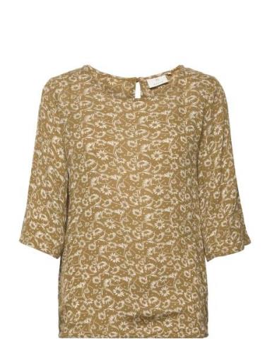 Kariana Amber Blouse Tops Blouses Long-sleeved Beige Kaffe