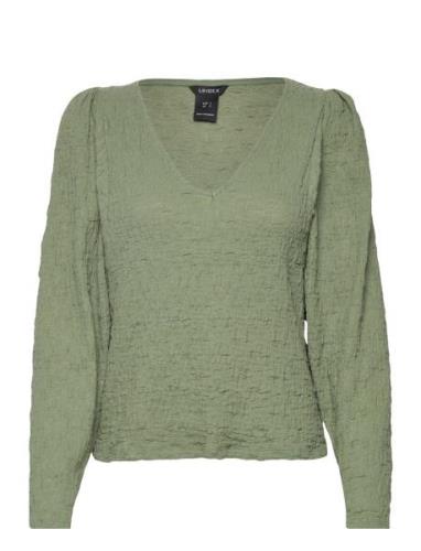 Top Jessica Tops Blouses Long-sleeved Khaki Green Lindex