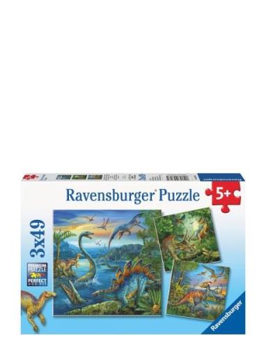 Dinosaur Facination 3X49P Toys Puzzles And Games Puzzles Classic Puzzl...