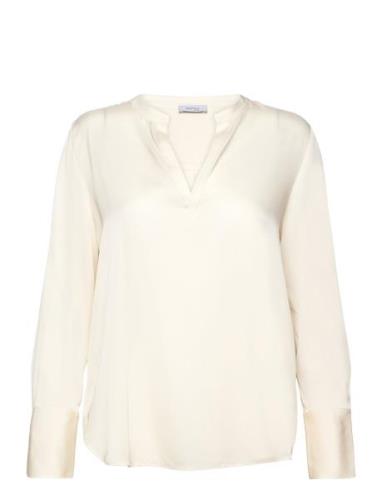 Violet Silk Blouse Tops Blouses Long-sleeved Cream Marville Road