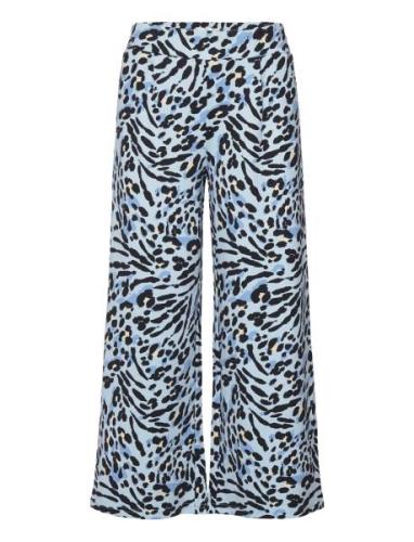 Ihkate Print Pa15 Bottoms Trousers Wide Leg Blue ICHI