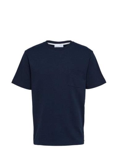 Slhrelaxsoon Pocket Ss O-Neck Tee W Tops T-shirts Short-sleeved Navy S...