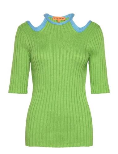 Leva, 1705 Textured Viscose Tops Knitwear Jumpers Green STINE GOYA