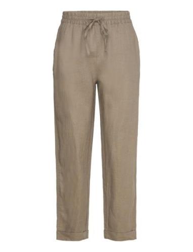 Linen Trousers Bottoms Trousers Straight Leg Beige Rosemunde