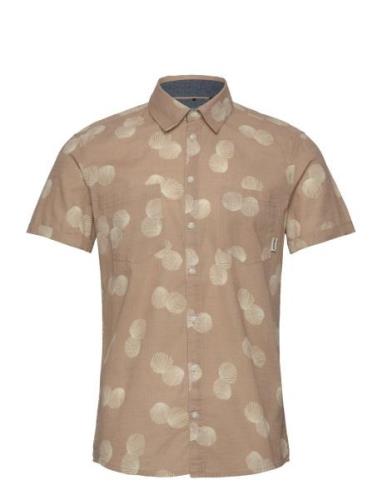 Shirt Tops Shirts Short-sleeved Beige Blend