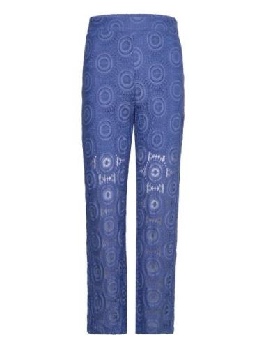 Kalina Lace Pants 2 Bottoms Trousers Wide Leg Blue Minus