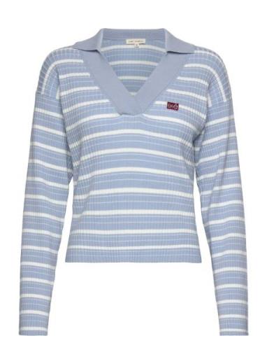 Esaura Polo Knit Tops Knitwear Jumpers Blue Esme Studios