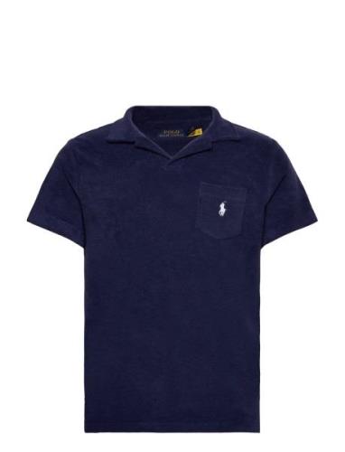 Custom Slim Fit Terry Polo Shirt Tops Polos Short-sleeved Navy Polo Ra...