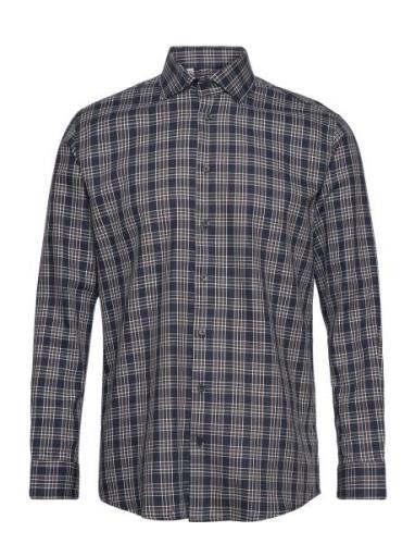 Slhregtimor Shirt Ls Cut Away Check Ex Tops Shirts Casual Navy Selecte...