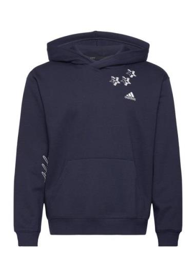 Scribble Fleece Hoodie Sport Sweat-shirts & Hoodies Hoodies Navy Adida...