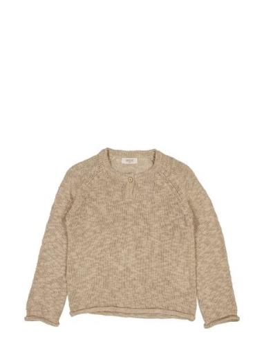 Knit Pullover Kaj Tops Knitwear Pullovers Beige Wheat