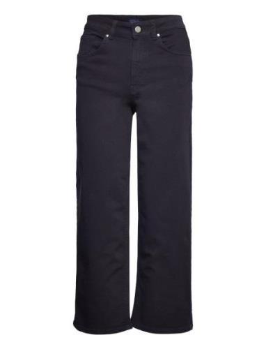 D2. Cropped Wide Color Jeans Bottoms Jeans Wide Black GANT