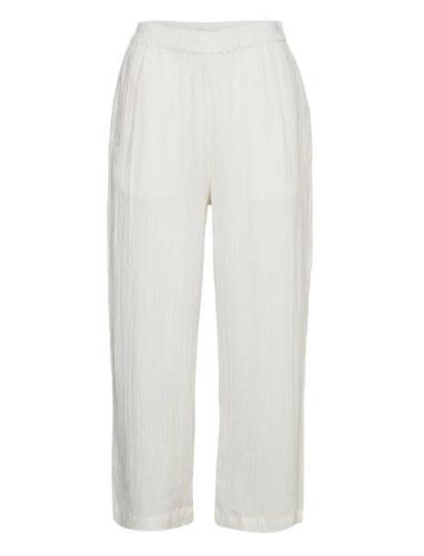 Trouser Bella Structure Croppe Bottoms Trousers Straight Leg White Lin...