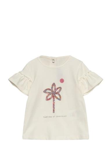 Teeshirt12 Tops T-shirts Short-sleeved Cream Tartine Et Chocolat