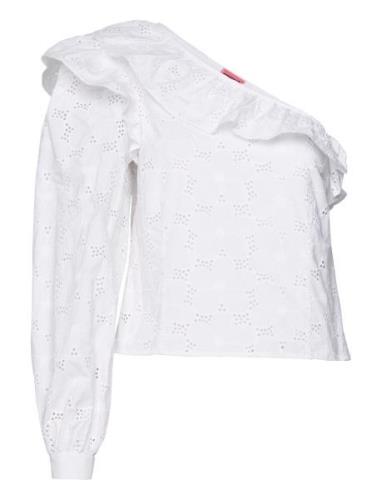 Saddy Tops Blouses Long-sleeved White Custommade