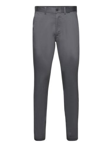 Sateen Stretch Slim Chino Bottoms Trousers Chinos Grey Calvin Klein