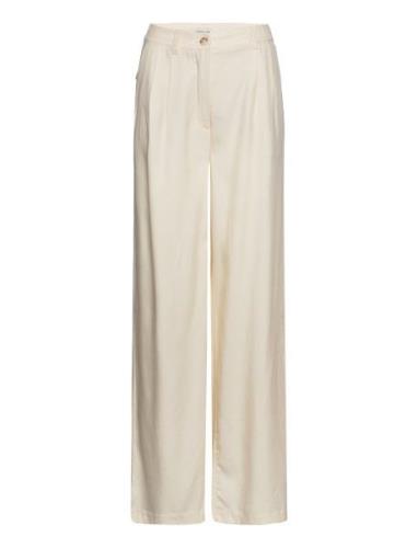 Tom Tailor Lea Straight Tencel Bottoms Trousers Wide Leg Cream Tom Tai...