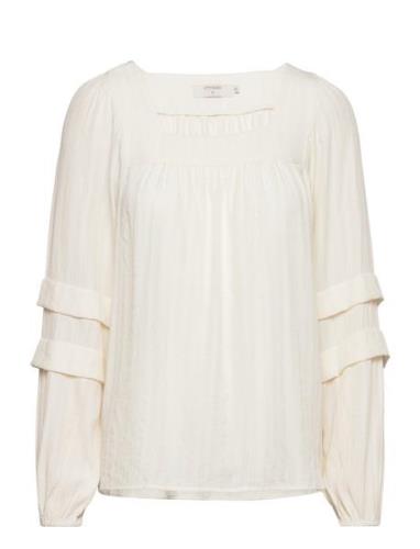 Cramanda Blouse Tops Blouses Long-sleeved White Cream