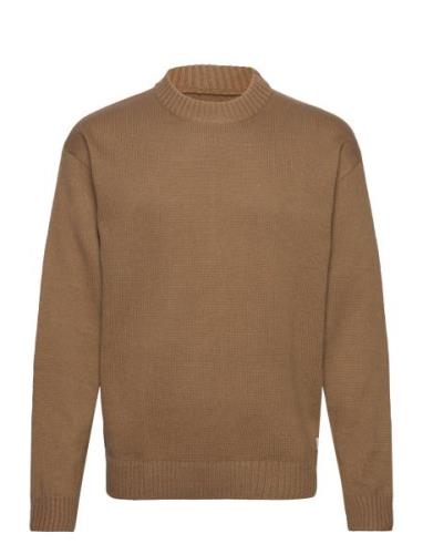 Jjejack Knit Crew Neck Sn Tops Knitwear Round Necks Brown Jack & J S