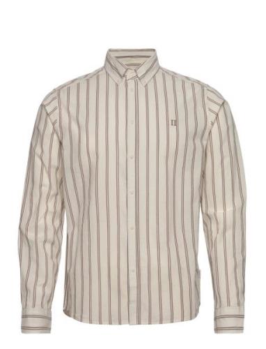 Kristian Stripe Shirt Tops Shirts Casual Beige Les Deux