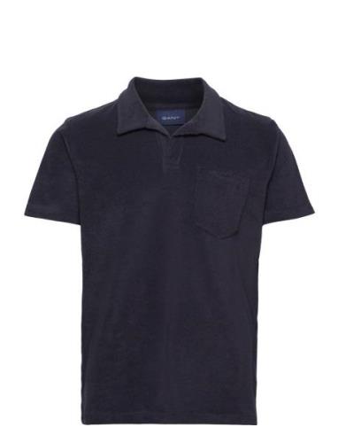 Terry Ss Pique Tops Polos Short-sleeved Navy GANT