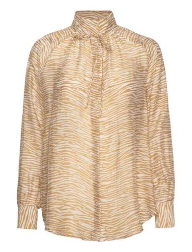 Phagors Blouse Tops Blouses Long-sleeved Beige Résumé