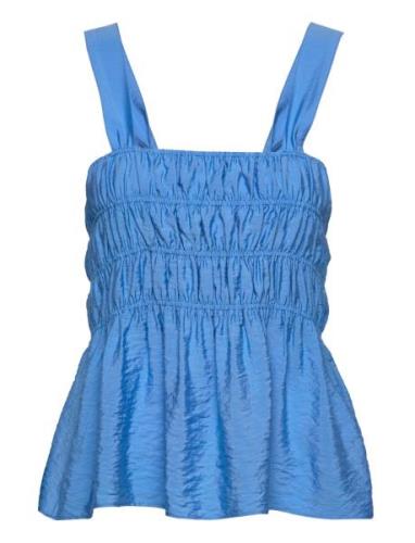 2Nd Lia Tt - Sheer Delight Tops Blouses Sleeveless Blue 2NDDAY