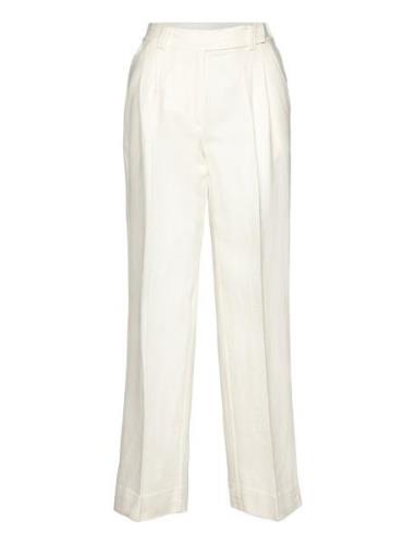 Lino Trousers Bottoms Trousers Wide Leg White Second Female