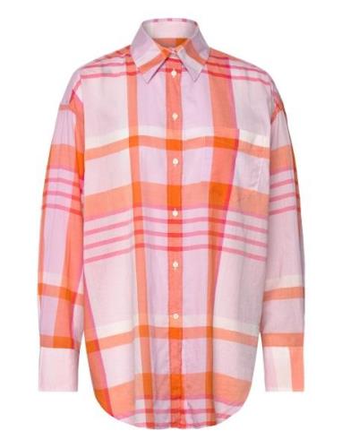 Os Madras Shirt Tops Shirts Long-sleeved Pink GANT