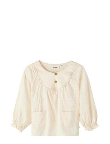 Nmfkaia Ls Loose Shirt Lil Tops Blouses & Tunics Cream Lil'Atelier