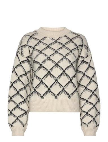 Slfolivia Ls Cropped Knit O-Neck Tops Knitwear Jumpers Grey Selected F...