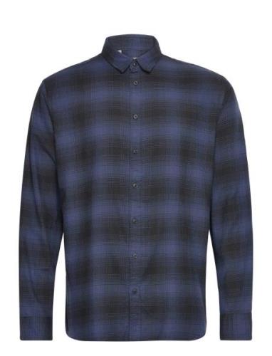 Slhslimowen-Flannel Shirt Ls Noos Tops Shirts Casual Blue Selected Hom...