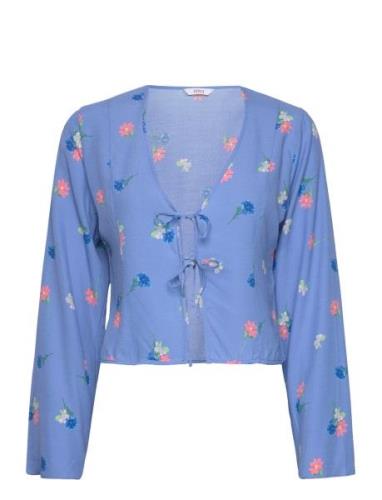 Enlime Ls Top Aop 7014 Tops Blouses Long-sleeved Blue Envii