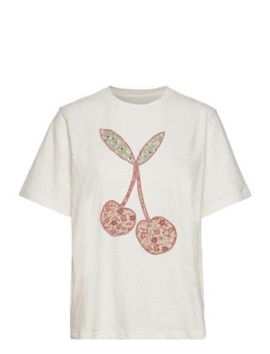 T-Shirt Tops T-shirts & Tops Short-sleeved Cream Sofie Schnoor