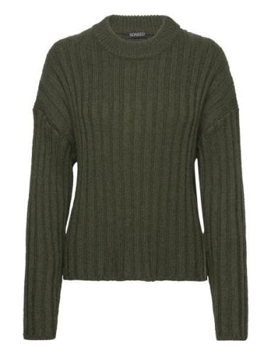 Slfranna Rib Pullover Tops Knitwear Jumpers Green Soaked In Luxury