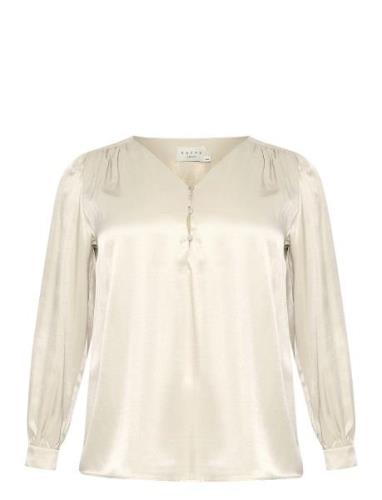 Kclaurie Blouse Tops Blouses Long-sleeved Beige Kaffe Curve