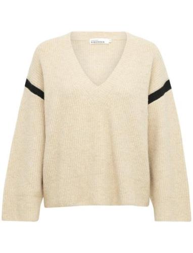 Kirstenkb V-Neck Tops Knitwear Jumpers Beige Karen By Simonsen