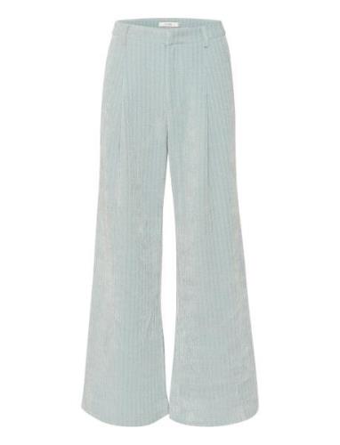 Elnoragz Hw Pants Bottoms Trousers Wide Leg Blue Gestuz