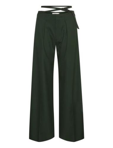 Fenayagz Hw Pants Bottoms Trousers Wide Leg Khaki Green Gestuz